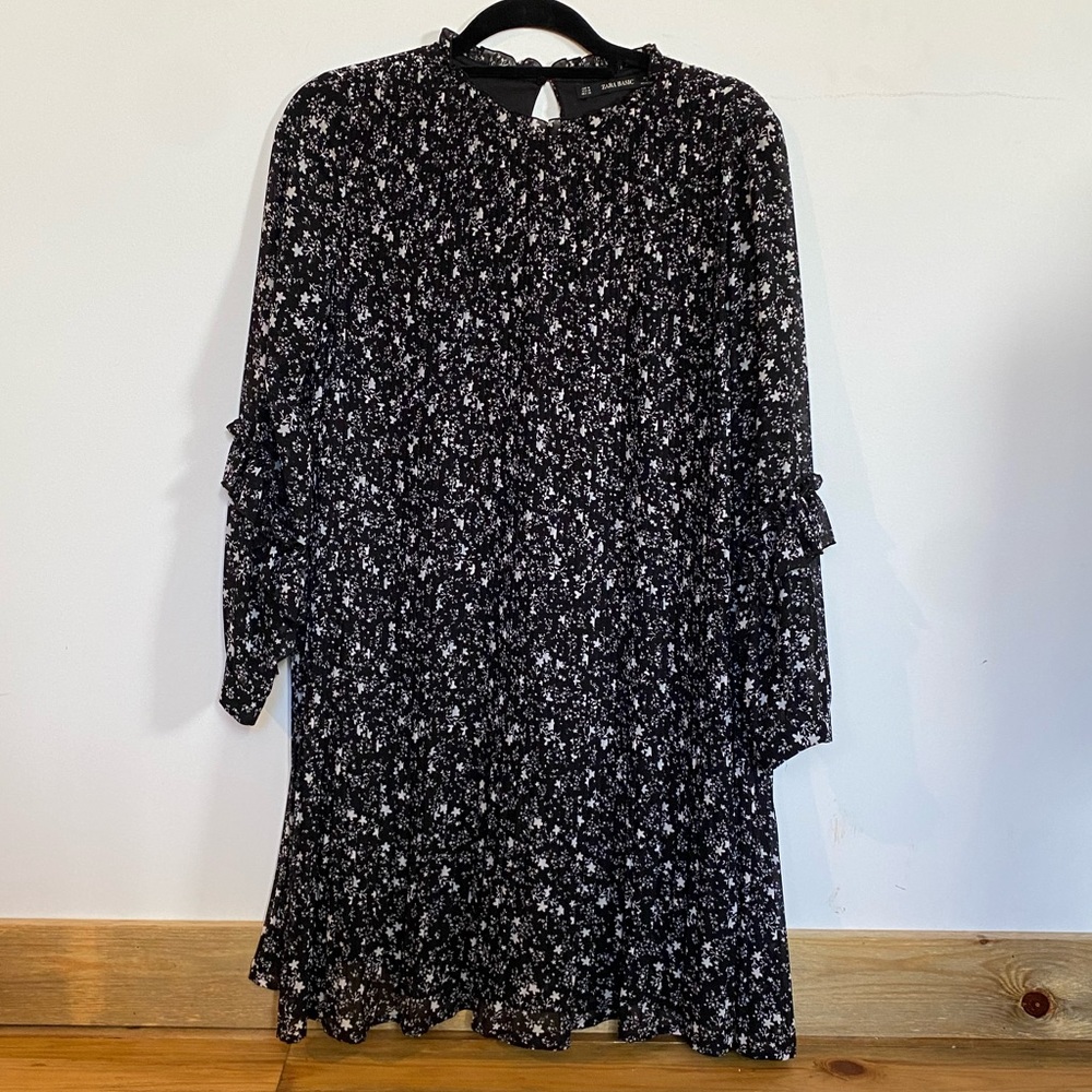 EUC Zara black floral dress